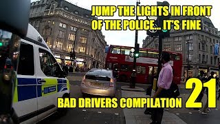 Jump the Lights in Front of the Police  Bad Driver Compilation 21 [upl. by Anelrahs277]