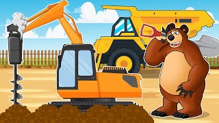 Digging a Well to Find a Water SourceCranes Dump Trucks Hydraulic Hammer  Vehicles Farm Animated [upl. by Lenni]