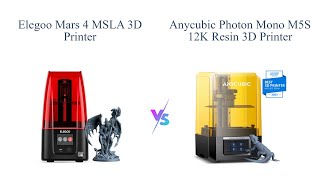 ELEGOO Mars 4 vs ANYCUBIC Photon Mono M5s 3D Printer Comparison 🆚 [upl. by Moffat]