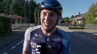 Corbin Strong  Interview at the finish  Gran Piemonte 2024 [upl. by Assirralc6]