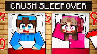 Stuck at a SLEEPOVER With My CRUSH in Minecraft [upl. by Adnawahs]