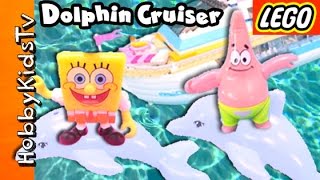 DOLPHIN Lego Cruiser with Spongebob  Patrick Jet Ski [upl. by Gerrald697]