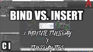 AutoCAD How To Bind or Insert External References  Whats the Difference  2 Minute Tuesday [upl. by Enelym]