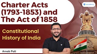 L4  Charter Acts 17931853 and The Act of 1858  Constitutional History of India  Arnab Pati [upl. by Nwahsal]