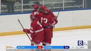 Pittsford Canandaigua hockey score dramatic quarterfinal wins [upl. by Harihat]