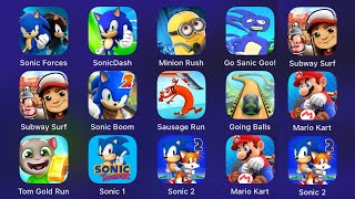 Sonic Dashgoing ballsSonic ForcesSubway SurfMario Kart Tom gold runCount MastersMinion Rush [upl. by Quintessa230]