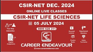 CSIRNET Life Sciences Online Classes Dec 2024  Career Endeavour [upl. by Iznik]