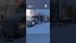 Trucks Buried by Heavy California Snow on I5 [upl. by Lilhak]