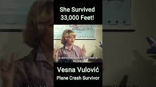 Vesna Vulovic The Woman Who Fell 33000 Feet amp Survived shorts incredible lucky amazingfacts [upl. by Hayouqes]