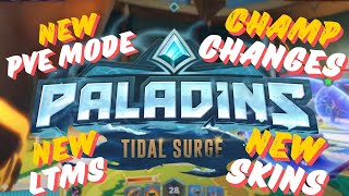 New Tidal Surge Paladins Update PVE Mode Champion Changes New LTMS New Skins [upl. by Mosley]