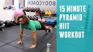 15 Minute Pyramid HIIT Workout  The Body Coach [upl. by Derwood775]