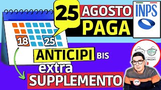 INPS PAGA 18  25 AGOSTO con ANTICIPO BIS ✅ NUOVI PAGAMENTI DATE ➡ RDC AUU PENSIONI BONUS 150€ 350€ [upl. by Francis]