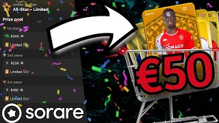 Building a WINNING team with €50  Sorare Giveaway [upl. by Attevaj]