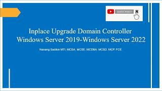 InPlace Upgrade Domain Controller DC Active Directory Domain Services ADDS Windows Server 2019 2022 [upl. by Godric]