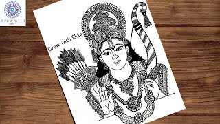 Lord Ram Mandala Art  Mandala Art  Step by Step  Simple Mandala Art  Mandala art for Beginners [upl. by Einnig139]