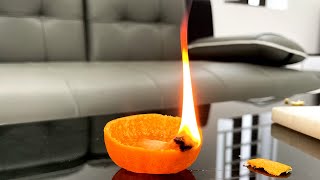 Homemade Orange Peel Candles [upl. by Millburn940]