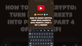 How to short crypto turn memfi videos code 4 November cryptoapi communitytools mixnet [upl. by Arotak]