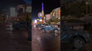 The allnew Electric GWagon dancing on the Las Vegas Strip demonstrating the GTurn 🤯 [upl. by Lowenstern]