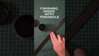 Finishing inside of the belt with tokonole  leather craft handmade diy [upl. by Mclaughlin]