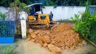 Best New Project Landfill on Flooded​ Area by Bulldozer D20A Pushing Soils Into Water [upl. by Berardo567]