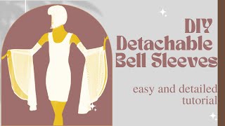 DETACHABLE BELL SLEEVES TUTORIAL WEDDING SLEEVES [upl. by Aikahc]