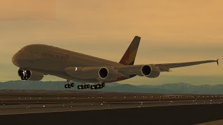 Asiana Airlines A380 Coming in and Going Out of Los Angeles Airport [upl. by Lanette]