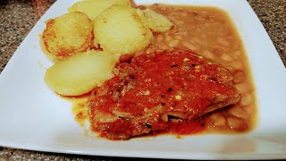 BISTEC EN SALSA ROJA CON PAPAS 😋 [upl. by Llehsar310]