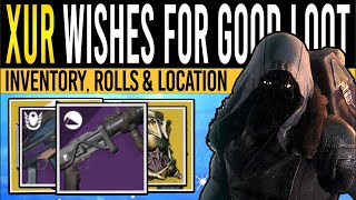 Destiny 2 XURS NEW WEAPONS amp HIGH STAT ARMOR 1st December Xur Inventory  Armor Loot amp Location [upl. by Allana]