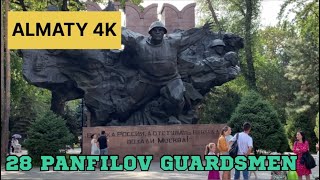 Park Named After 28 Panfilov Guardsmen  Walking Tour 4k 60 fps  Almaty City [upl. by Annodam]