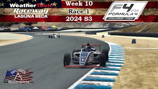 FIA Formula 4 Challenge Fixed  WeatherTech Raceway at Laguna Seca  iRacing Road  Week 10 Race 1 [upl. by Werby]