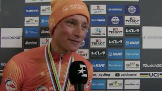 Mathieu van der Poel  Interview at the finish  World Championships Road Race Zürich 2024 [upl. by Doownelg]