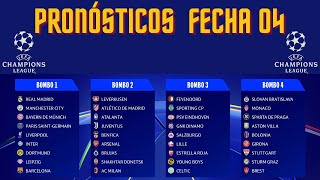 PRONOSTICOS Fecha 4 de la CHAMPIONS LEAGUE 20242025 [upl. by Renmus]