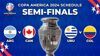 COPA AMERICA 2024 SEMI FINAL FIXTURES  Match Schedule Semi Final COPA AMERICA 2024 [upl. by Leiba140]