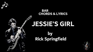 Jessies Girl by Rick Springfield  Guitar Chords and Lyrics  Normal Speed [upl. by Dnomad]