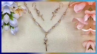 Easy Linked Pendant Necklace amp Earrings Tutorial [upl. by Capon]