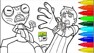 BEN 10 Coloring Pages  6  Colouring Pages for Kids with Colored Markers [upl. by Icyak239]