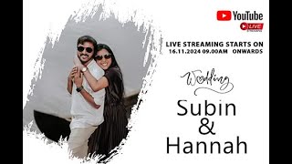 SubinampHannah Wedding CeremonyStreaming By Timeline Photography Nemmara9605666642 [upl. by Schulz]