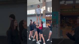 Onboarding New Stuntmen quotStraight Up Extensionquot varsitycheer cheerstunts usacheer teambuilding [upl. by Sihonn]