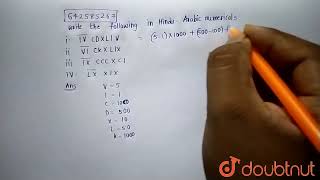 Write the following in HinduArabic numerals \ni barI V C D X L I V \n ii barV IC K X [upl. by Chow]