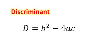 Discriminant of a Quadratic Equation [upl. by Estrin]