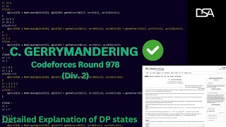 Codeforces Round 978 Div 2  C Gerrymandering  Dynamic Programming Solution Code link below [upl. by Deehsar108]