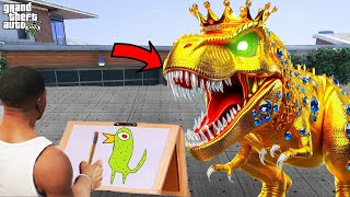 Franklins Magical Painting Creates a SCARY GODZILLA in GTA 5 [upl. by Aiksa]