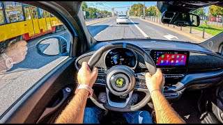 NEW Abarth 500e 155 hp 0100 POV Test Drive 2173 Joe Black [upl. by Ennirak]