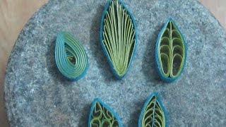 how to make quilling leaves 5 different types [upl. by Tim]