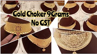 9 Grams Light weight Trendy New Gold Choker Designs Gold Jewellery 2021 Gold Neckset Designs No GST [upl. by Leryt160]