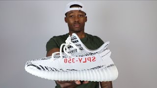 ADIDAS YEEZY 350 v2 “ZEBRA” REVIEW  ON FEET  HOW TO LACE YEEZY’S [upl. by Ennaylloh]