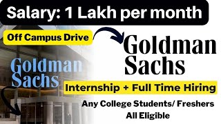 Goldman Sachs Summer Internship Announce  Goldman Sachs Analyst Hiring fresherCollege student [upl. by Denie]