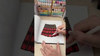 Coloring a plaid skirt with markers coloring art coloringbook coloringpages [upl. by Ezar]