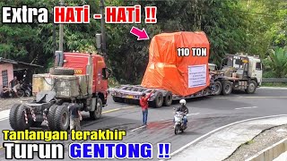 Turun Jalur Extrem Gentong  Truk Volvo FM12 TRU Muatan Trafo 110 TON Kirim Ke Tasik Part4 [upl. by Yrekaz]