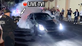 GOING WILD ON LIVE TV DOING BURNOUTS IN FRONT OF COPS [upl. by Popper454]